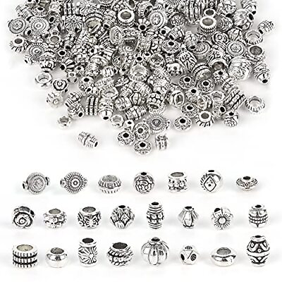 #ad 100g Tibetan Antique Silver Color Spacer Beads for Jewelry Making 180Â± Pieces $10.76