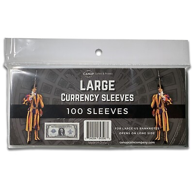 #ad 100 Large Currency Sleeves 2 Mil Soft Poly for US Bills Buy 3 Get 1 Free $6.99