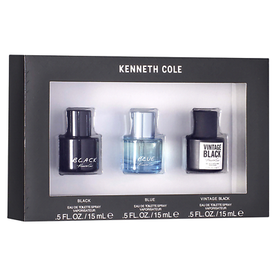 3pc Kenneth Cole EDT BLACK BLUE VINTAGE BLACK Gift Set Men .05eaNIB 660 $26.99