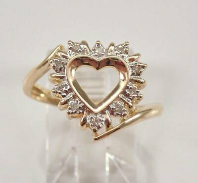 #ad 2.10Ct Round Cut Simulated Diamond Heart Anniversary Ring 14K Yellow Gold Finish $124.76