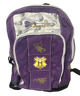 #ad Vintage Harry Potter Purple Plum Quidditch Backpack Embroidered 2001 $18.99