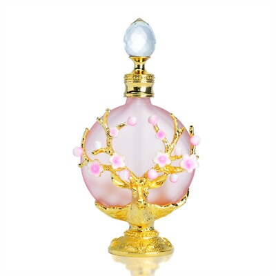 #ad Fancy Flower Glass Perfume Bottles Empty Decorative Refillable $18.89