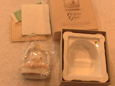#ad MIB 1987 Hallmark Ornament Bone China Christmas is Gentle lambs basket orig box $29.33