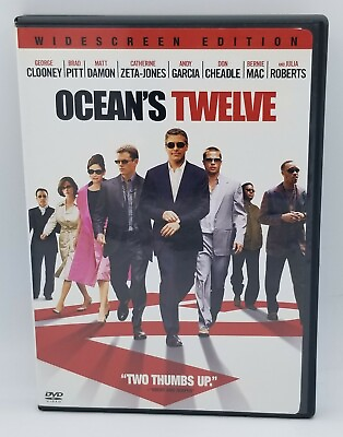 #ad Oceans Twelve DVD 2005 Widescreen Movie George Clooney Brad Pitt Matt Damon $4.19