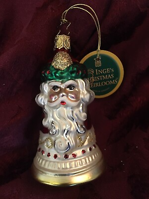 #ad INGE Glass Santa Bell 2001 Ornament 1 001 01 retired $20.00
