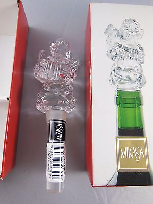 Mikasa Crystal Cherub Song Angel Bottle Stopper Elegant New in Box $10.99