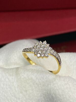 #ad Pave 0.50 Cts Round Brilliant Cut Natural Diamonds Engagement Ring In 18K Gold $1229.12
