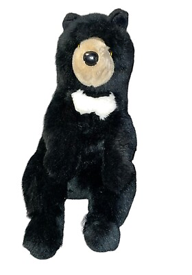 #ad Douglas Cuddle Toys Plush Tula Black Bear Sitting Bow Tie Stuffed Animal 12quot; $15.61