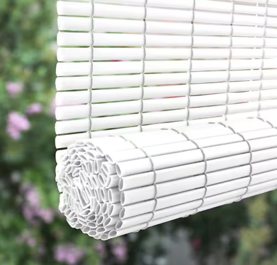 #ad WHITE Roll Up Outdoor Blind Shade Patio Window Light Filtering UV Protection 72quot; $34.99