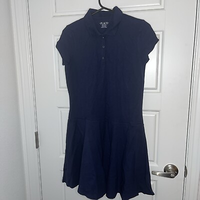 #ad Children’s Place Girls Size XXL 16 Blue Shortsleeve Polo Dress Uniform $2.99