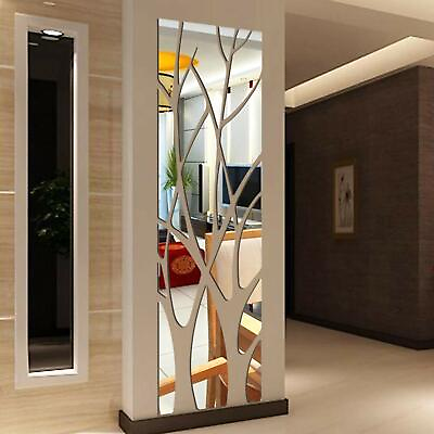 #ad 3D Mirror Tree Art Removable Wall Sticker Acrylic Mural Decal Home Room Decor US $11.65