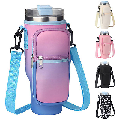 #ad General Water Bottle Gift Cover Gym Sleeve 40oz Holder Carrier Jug Tumbler Cup $6.64