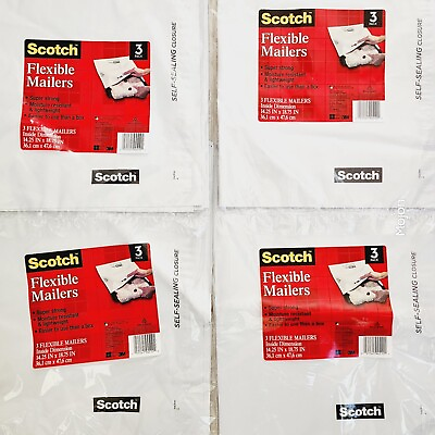 #ad 4 Pack Scotch Self Sealing Mailers 3 Count Each 14.25in x 18.75in Self Sealing $15.99
