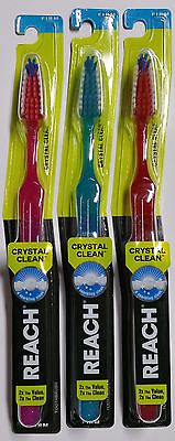 #ad 3 Reach Toothbrush Crystal Clean FIRM Bristles Hard Toothbrushes FREE SHIPPING $8.49