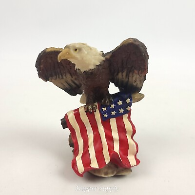 #ad American Patriotic Bald Eagle USA Stars And Stripes Flag Desktop Figurine 4quot; $12.99
