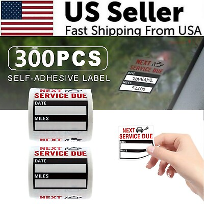 #ad 300 Oil Change Service Reminder Stickers Clear Window Lite Sticker Pack 2quot;x2quot; US $6.89