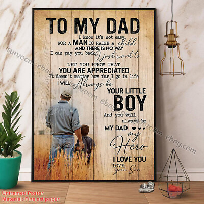 #ad Son To My Dad My Hero I Love You Paper Poster No Frame Wall Art Decor $15.42