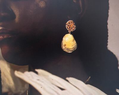 #ad seashell statement earrings Babaloo Jewelry Swarovski Crystals. $60.00