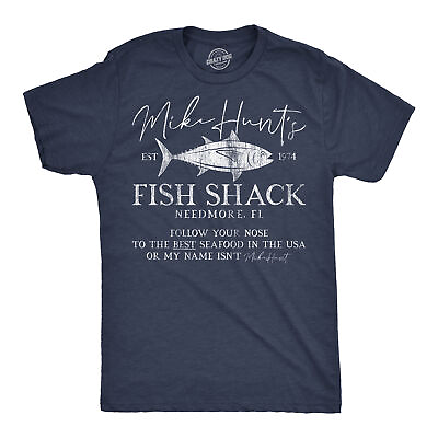 #ad Mens Mike Hunts Fish Shack Funny T Shirts Sarcastic Adult Novelty Tee $9.50