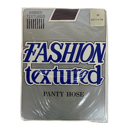 #ad Fashion Textured Pantyhose Size Medium Burgundy Ribbed Montgomery Ward Vtg 90s $19.99