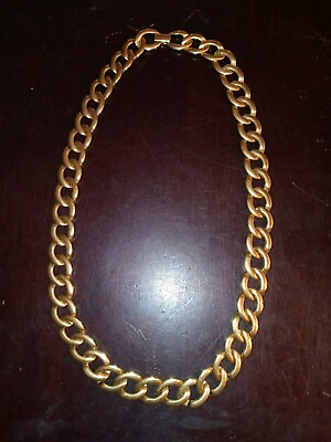 #ad Vintage Signed NAPIER Gold Tone Curb Link Chain 22quot; Long Nice Necklace Over 10mm $44.98