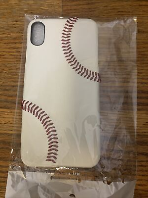 #ad Baseball white leather iphone case for XS Max New Never Used Free Shipping $8.00