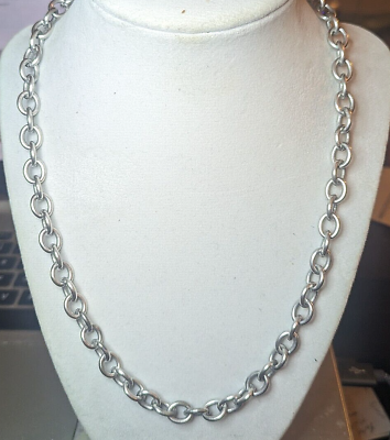#ad Judith Ripka Sterling Silver shiny HEAVY Smooth Rolo Chain Link 18quot; Necklace 52g $157.90