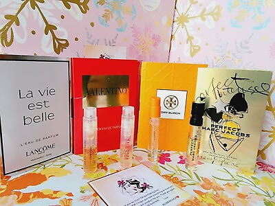 LOT of 4 High End Luxury Brand Perfume Samples Lancome Tory Burch Valantino $11.33