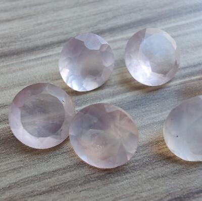 #ad AAA Natural Rose Quartz Faceted Cut Round Shape Calibrated Loose Gemstone $6.00