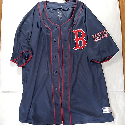 #ad Boston Red Sox Dynasty MLB Jersey Size 2XL Mens NWT Blue Button Up $44.95