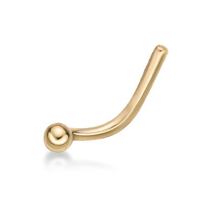 #ad 20 Gauge Unisex Ball Curved Nose Stud in 14K Yellow Gold 1.2mm in Diameter $39.99