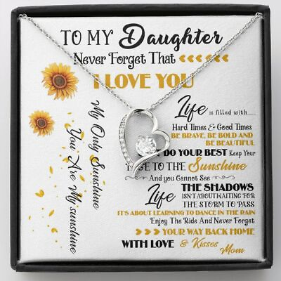 #ad To My Daughter Necklace Never Forget That I Love You Gift Birthday Holiday $40.99
