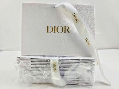 #ad Christian DIOR Designer White Pebble Textured Gift Bag With White Ribbon 8quot; Wide $6.07