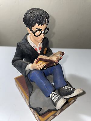 #ad Harry Potter Bookend Figurine Harry Potter Reading Quidditch Book Collectible $45.00