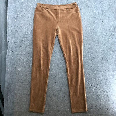 #ad ECI New York Pants Womens Size M Brown Corduroy Leggings Super Stretch Pull On $16.99