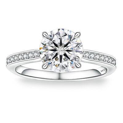#ad KRKC Moissanite Ring Engagement Ring for Women 1CT 1.5CT 2CT Lab Created Di... $106.17