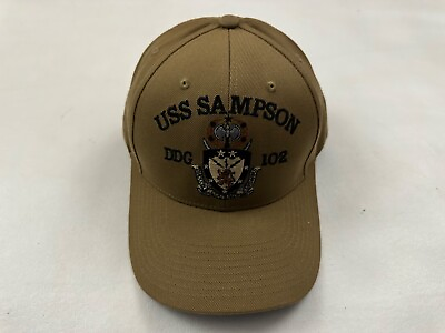 #ad USS SAMPSON DDG 102 The Corps United States Beige Snapback Hat Cap One Size $27.99