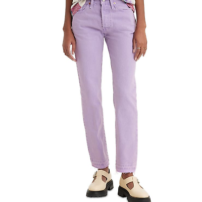 #ad NEW Levi#x27;s 501 Jeans Purple High Rise Straight Leg Cotton Button Fly Womens 28 6 $40.50