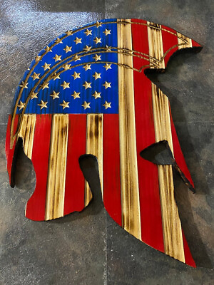 #ad Greek Spartan helmet American flag helmet veteran gift military giftusa gift $111.25