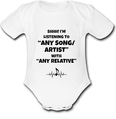 #ad Babygrow Baby vest grow gift music custom personalised JoJo GBP 9.99