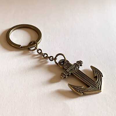 #ad Brass Anchor Keychain Sailors unique gift Navy Symbol Jewelry $14.00