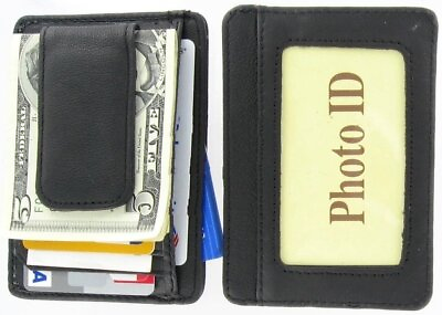 #ad Mens Leather Wallet Money Clip Credit Card ID Holder Front Pocket Slim NEW $9.99
