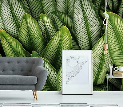 #ad 3D Large Leaves Texture 41221NA Wallpaper Wall Murals Removable Wallpaper Fay AU $376.99
