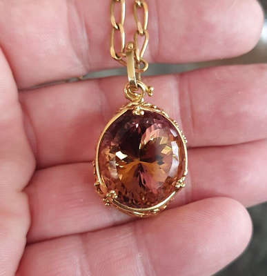 #ad 18 carat gold handmade ametrine pendant and neck chain AU $6776.00