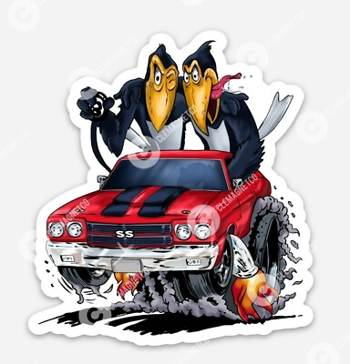 #ad Chevy STICKER Chevrolet Chevelle Heckle Jeckle Muscle Odd Rods Rat Ratfink $5.49