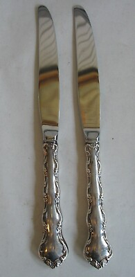 #ad PR Reed amp; Barton TARA Sterling Silver Flatware 9 1 8quot; DINNER KNIFE stainless bla $49.00