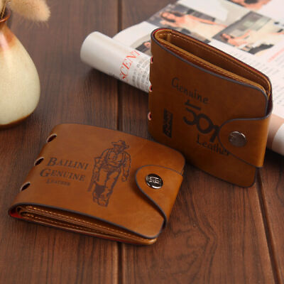 #ad Men PU Leather Wallet Bifold Credit Card Holder Purse Front Pocket Clutch Wallet $4.98