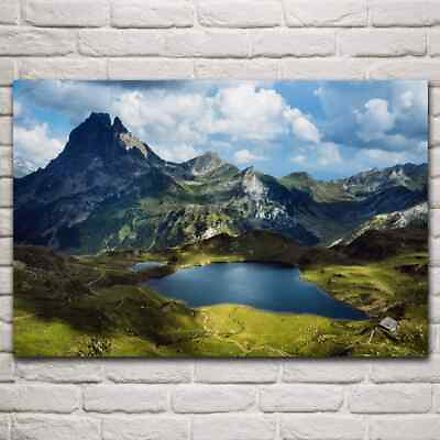 #ad Midi Peak French Pyrenees great mountains lake nature scenery posters $23.79