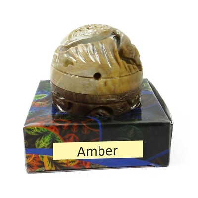 RSGL Amber Solid Perfume in Large Hand Carved Stone Jar Song of India $11.49