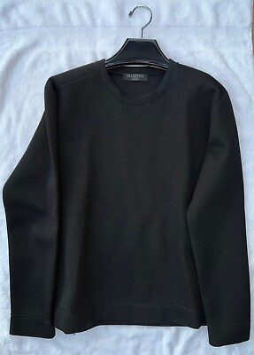 #ad VALENTINO Rockstud Sweatshirt * Black * Size L * Retail New $795 RARE $250.00
